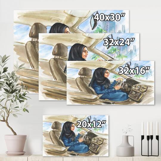 Designart - Arabian Woman Driving A Car I